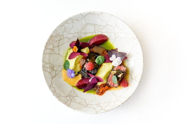 Fresh finished dish on plate